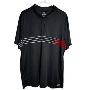 Tek Gear DryTek Polo Shirt Black Striped Performance Golf Top Men’s XXL